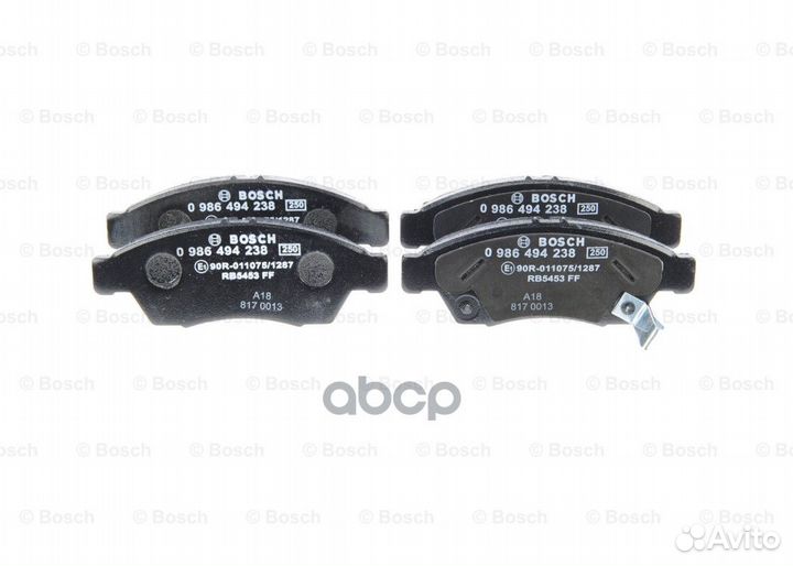 Колодки тормозные дисковые перед 0986494238 Bosch