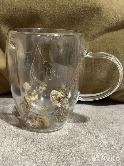 Кружка с двойными стенками с сухоцветами 2 шт