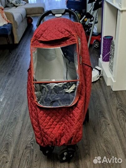Тёплый чехол дождевик на коляску/санки (универсал)