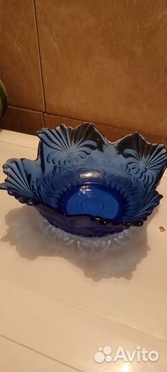 Конфетница цветное стекло СССР