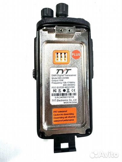 TYT MD-UV390 DMR 10 w AES-256.type-C-3600 mAh