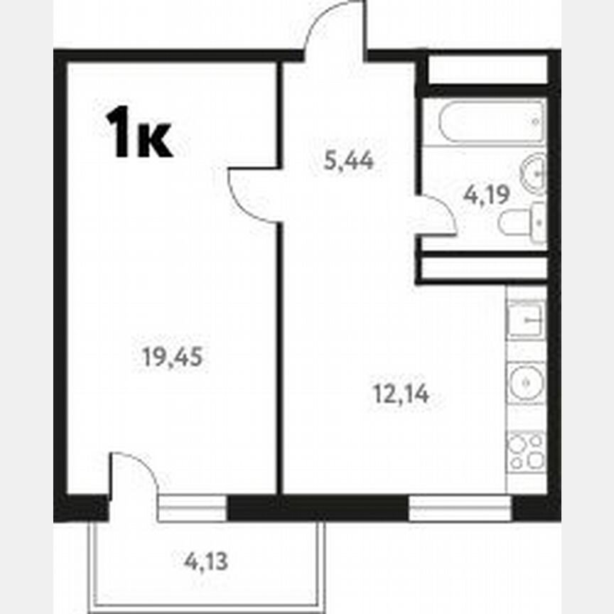 1-к. квартира, 40,7 м², 15/17 эт.