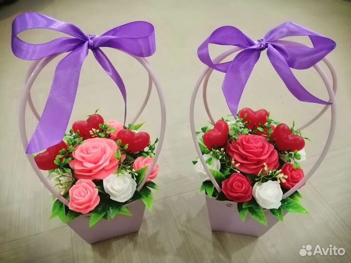 Цветы из мыльных букетов