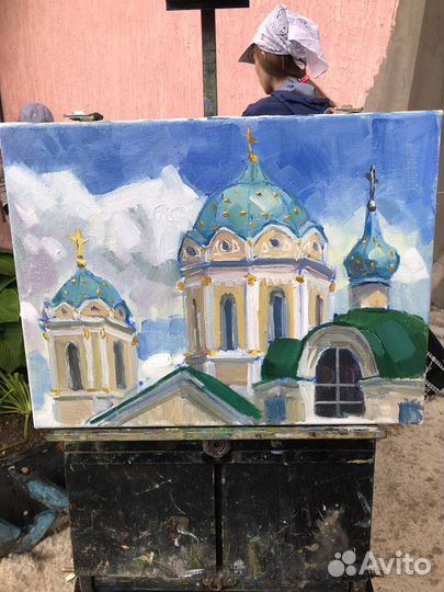Картина маслом на холсте Троицкий собор