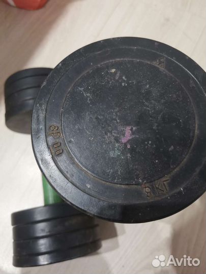 Гантели разборные по 8 кг каждая. СССР