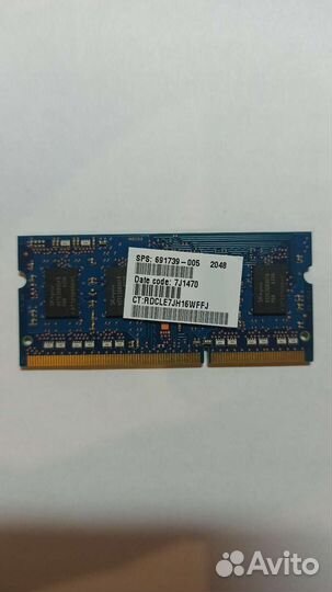 Оперативная память ddr3l 2gb sodimm 1600Mhz 1,35v