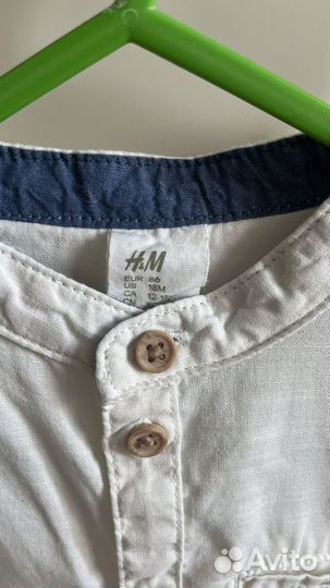 Белая рубашка для мальчика 86 h&m