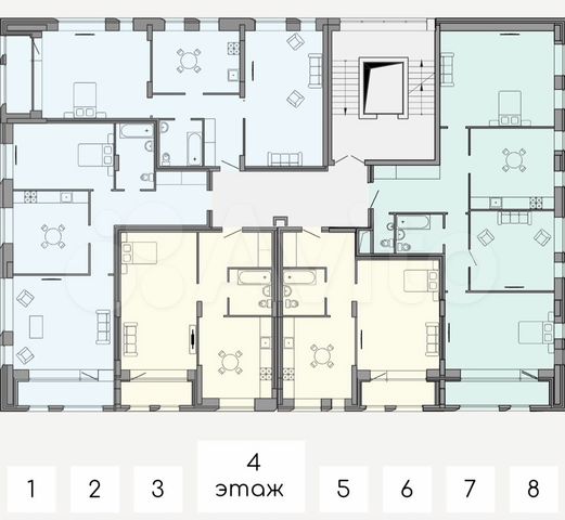 2-к. квартира, 82,4 м², 4/8 эт.