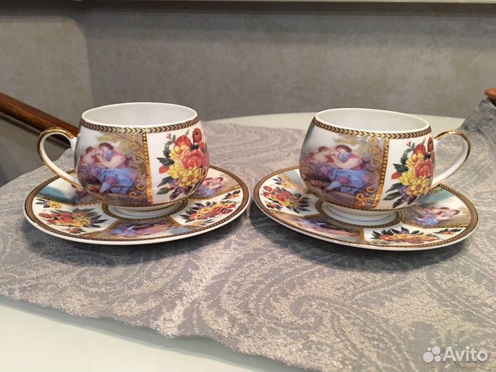 Кофейная пара новая. Тонкий фарфор
