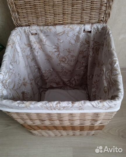 Корзина плетеная бельевая с чехлом