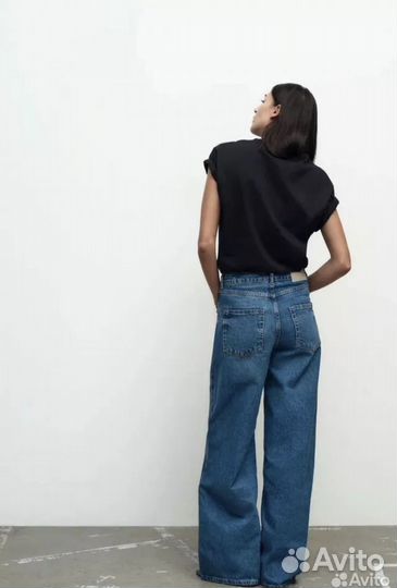 Джинсы zara 38 широкие