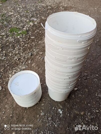 Вёдра пищевые пластиковые с крышками 3 литр