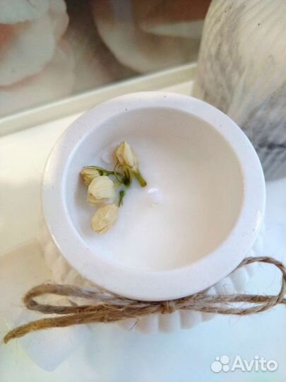 Ароматическая свеча в гипсовом бочонке