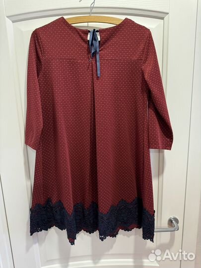 Платье бордовое с синим 44-46