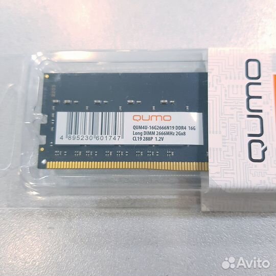 Оперативная память для пк qumo DDR4 16Gb 2666