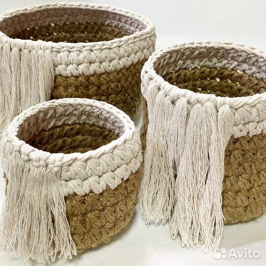 Изделия из джута и полиэфирного шнура