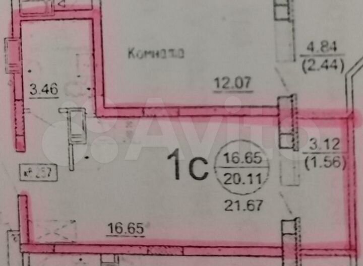Квартира-студия, 21,7 м², 7/18 эт.