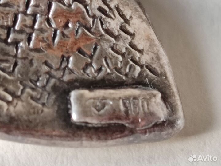 Брошь. Гальванопластика. Серебро 960 проба