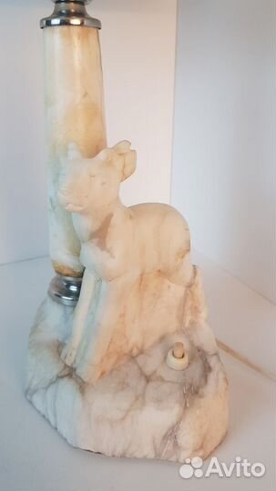 Настольная лампа СССР. Мыльный камень, козлик