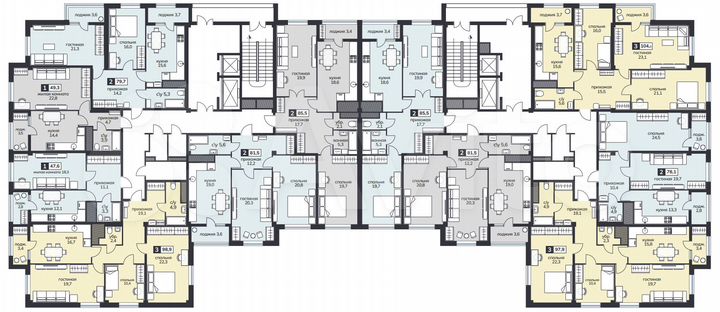 3-к. квартира, 104,1 м², 11/15 эт.