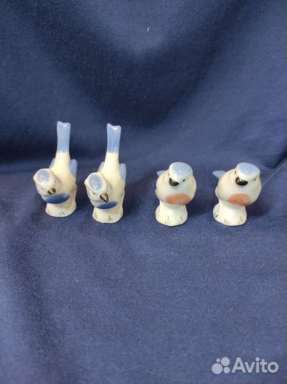 Фарфоровые статуэтки Снегирь и Дрозд