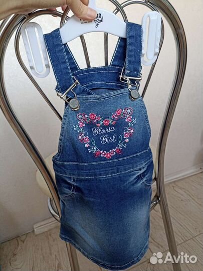 Джинсовый сарафан для девочки 86 92