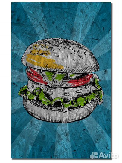 Картина из дерева для кухни, кафе, ресторанов