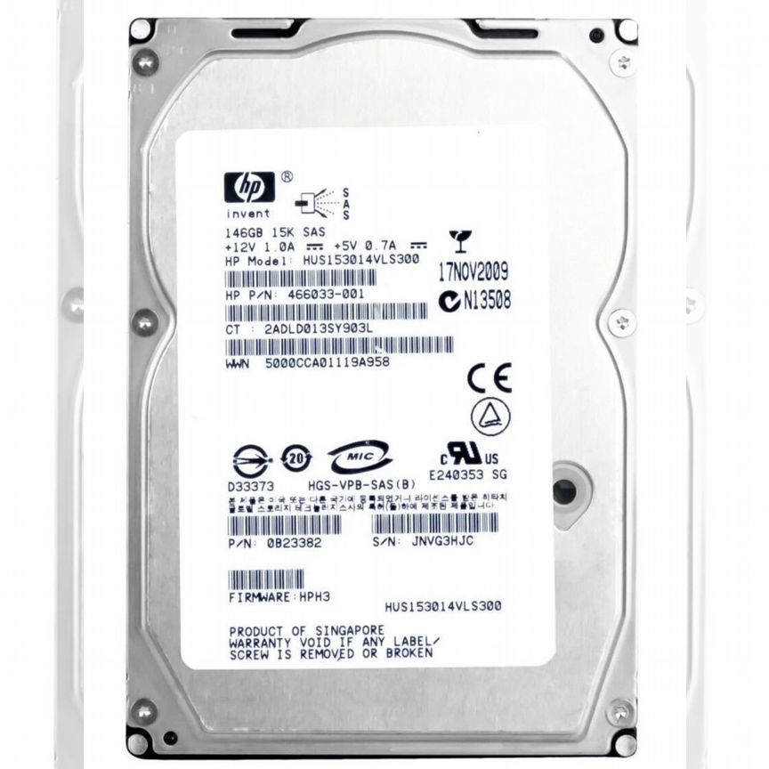 [466033-001] Жесткий Диск Hp 146gb Sas 3,5" Hdd 466033-001