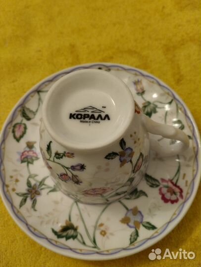 Чашка с блюдцем фарфор