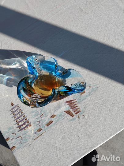 Ваза цветной хрусталь Чехия 70-е годы