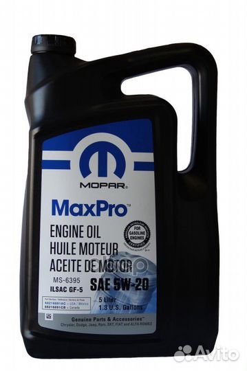 Chrysler mopar MaxPro 5W20 MS-6395 GF- 5 C3 SM