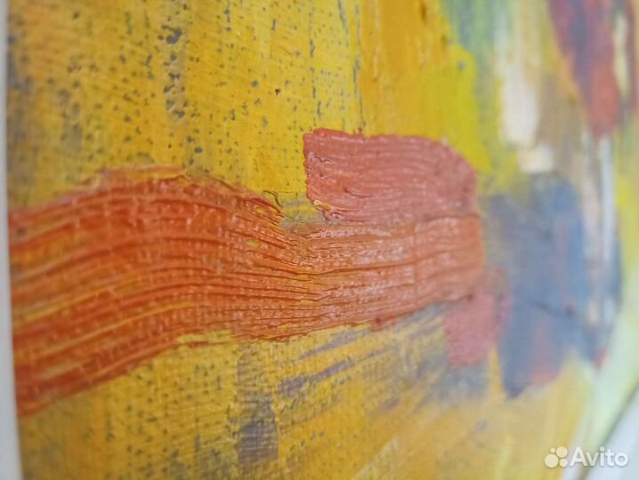 Яркая картина маслом цветы