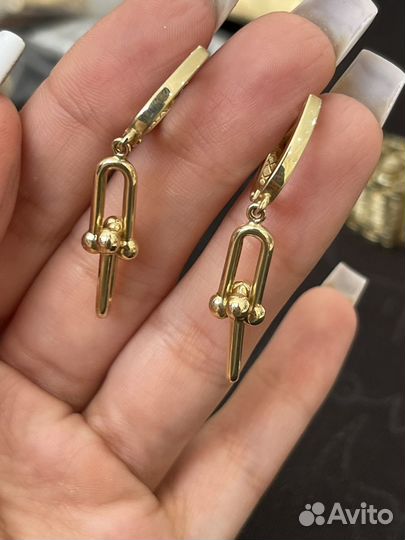Золотые серьги Tiffany&Co