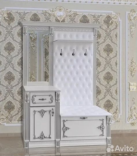 Прихожая «Визит» оригинал белая серебро