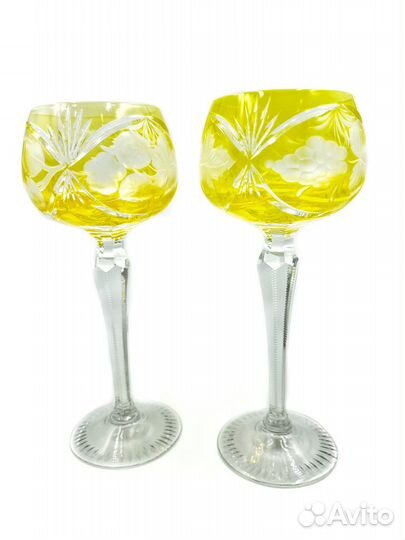 Фужеры желтый хрусталь Германия