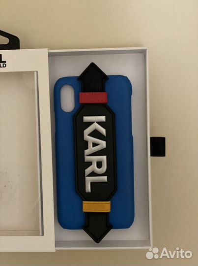 Чехол с держателем Karl Lagerfeld blue iPhone