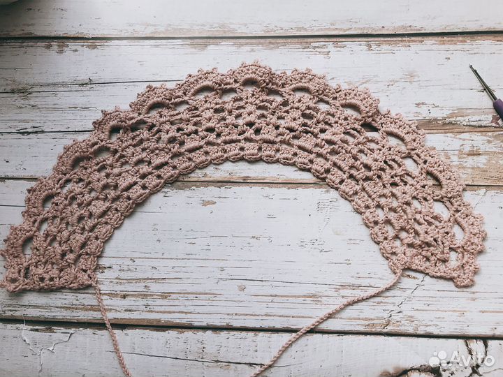 Воротник накладной вязаный ручная работа