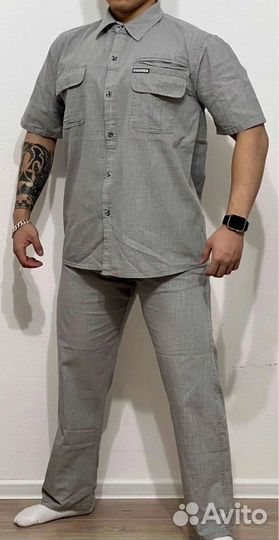 Костюм мужской летний лен 52