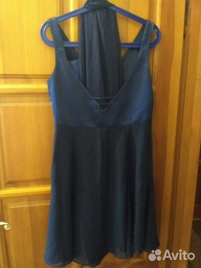 Вечернее платье из шифона с атласом