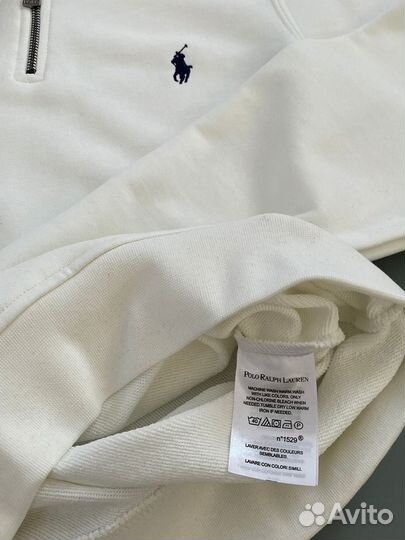 Свитшот полузамок polo ralph lauren белый