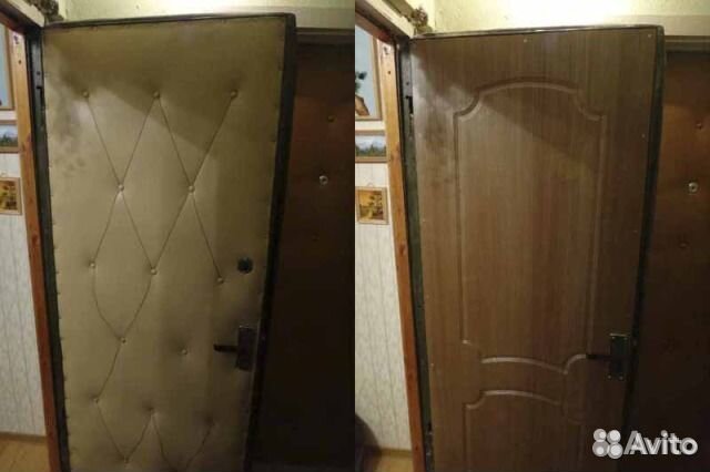 Накладки из мдф на старые метал. двери