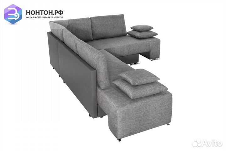 Диван угловой трансформер Премьер серый