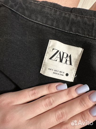 Женская джинсовая рубашка zara S