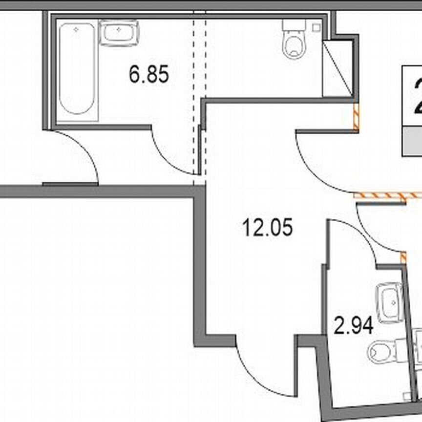 2-к. квартира, 67,5 м², 11/25 эт.