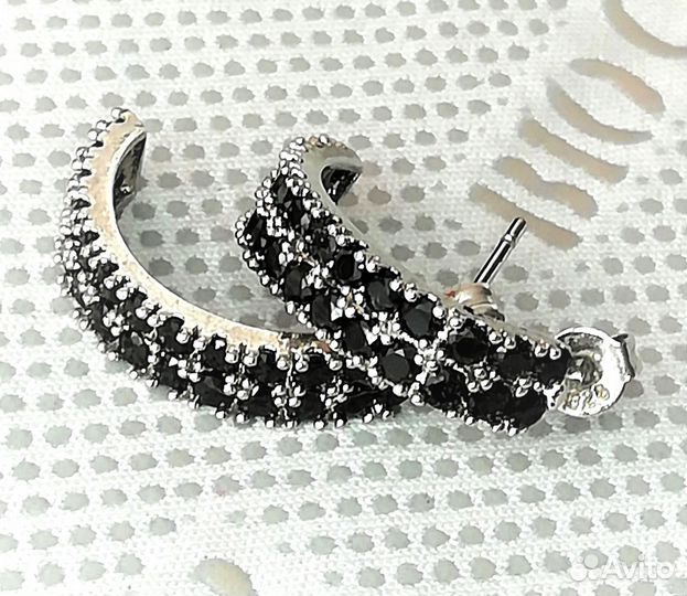 Серьги серебро сапфир, бирюза С438