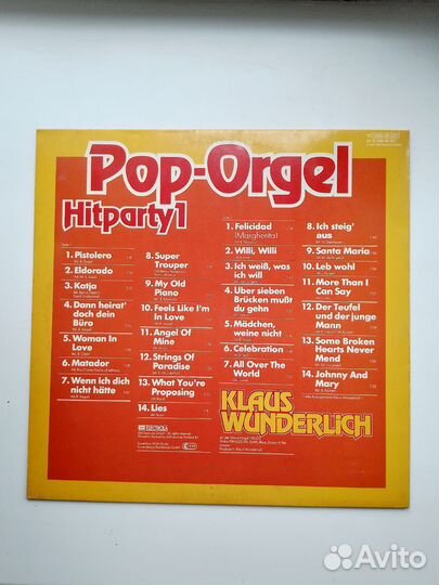 Klaus Wunderlich–Pop Orgel Hitparty 1 Germany 1981