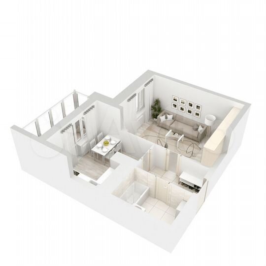 1-к. квартира, 39 м², 2/7 эт.