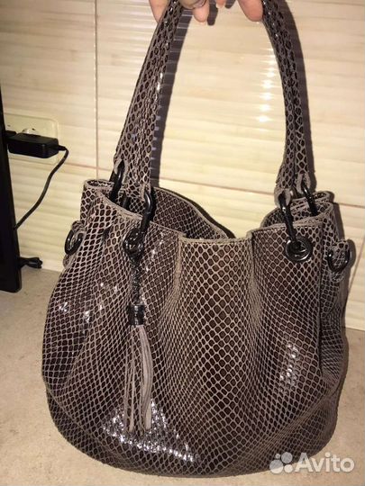 Сумка натуральная кожа бежевая