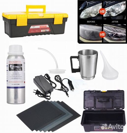 Набор для полировки фар в ящике