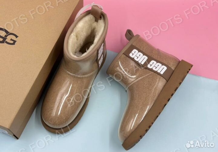 UGG силиконовые рыжие угги Classic Clear Mini